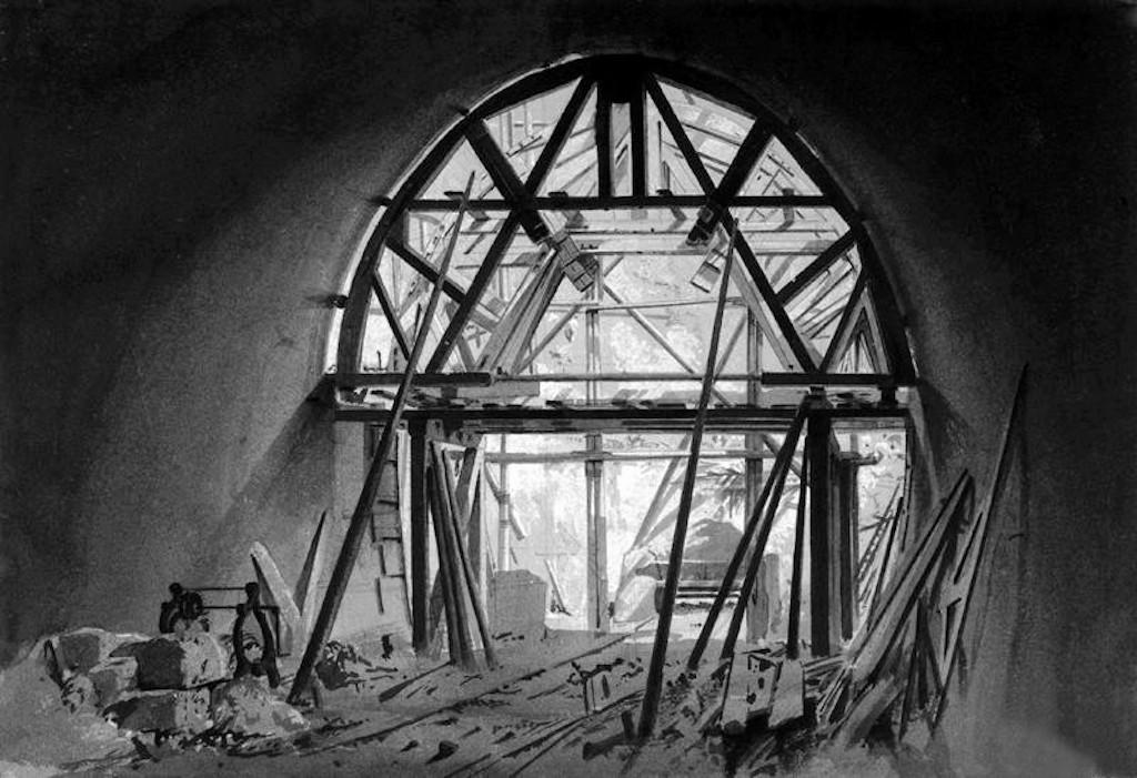Northchurch Tunnel under construction, June 17th 1837, by John Cooke Bourne.